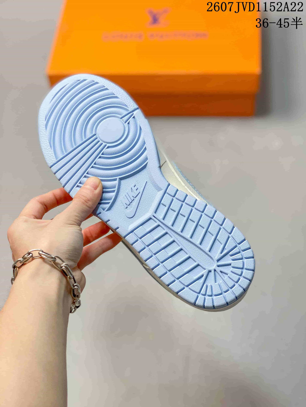 Nike Dunk Low Retro x IP Sneakers White and Light Blue