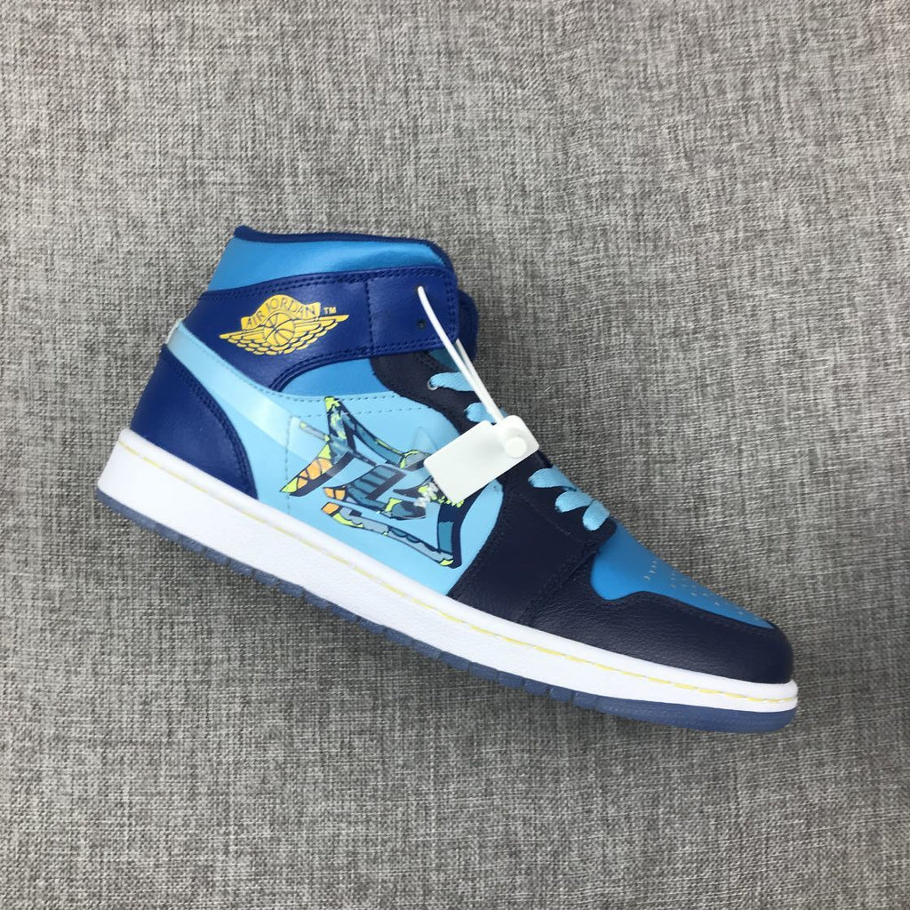Air Jordan 1 Mid Sneakers Blue Cyan BV7446-400
