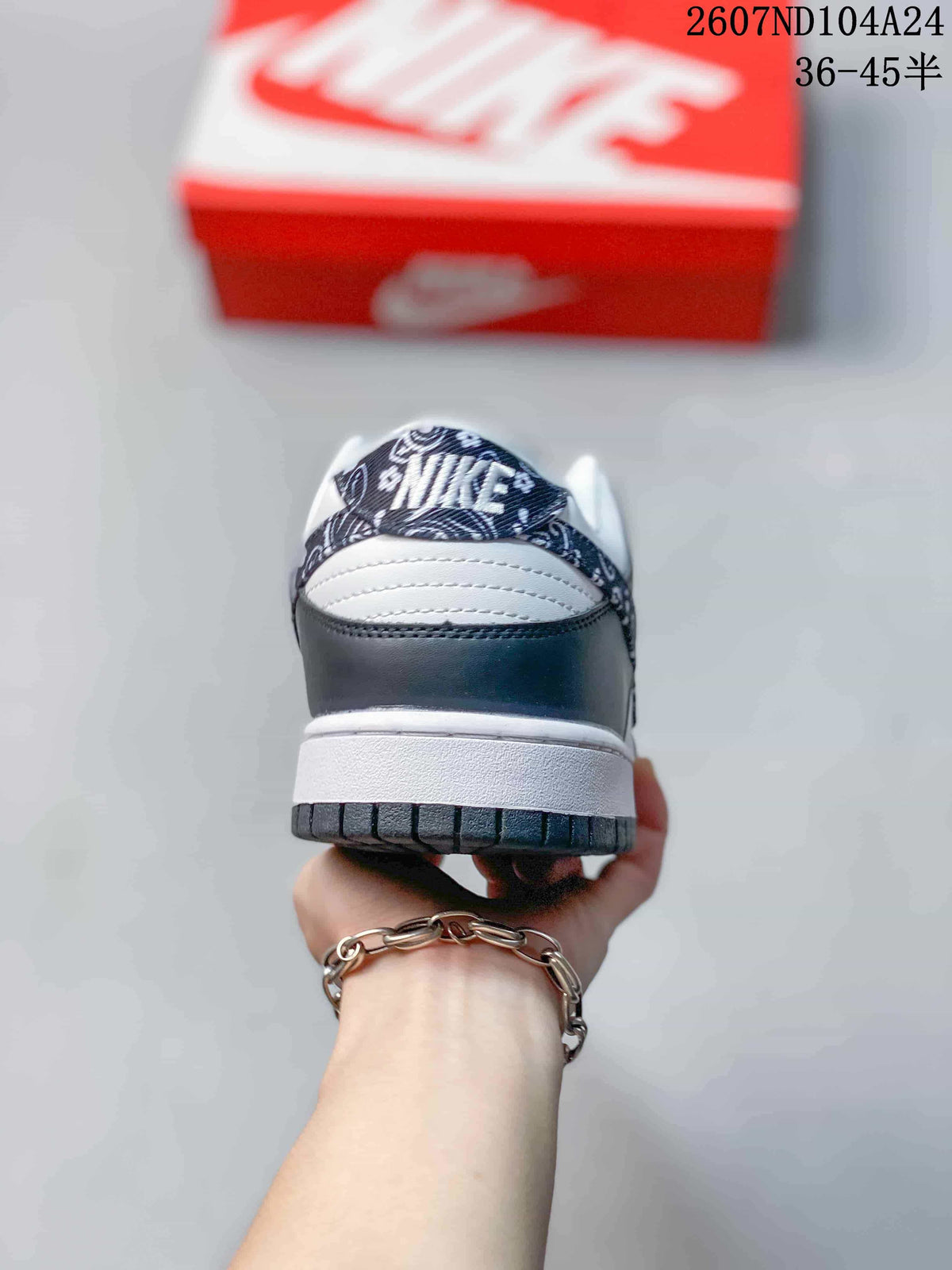 Nike SB Dunk Low Pro QS Black White Paisley Sneakers