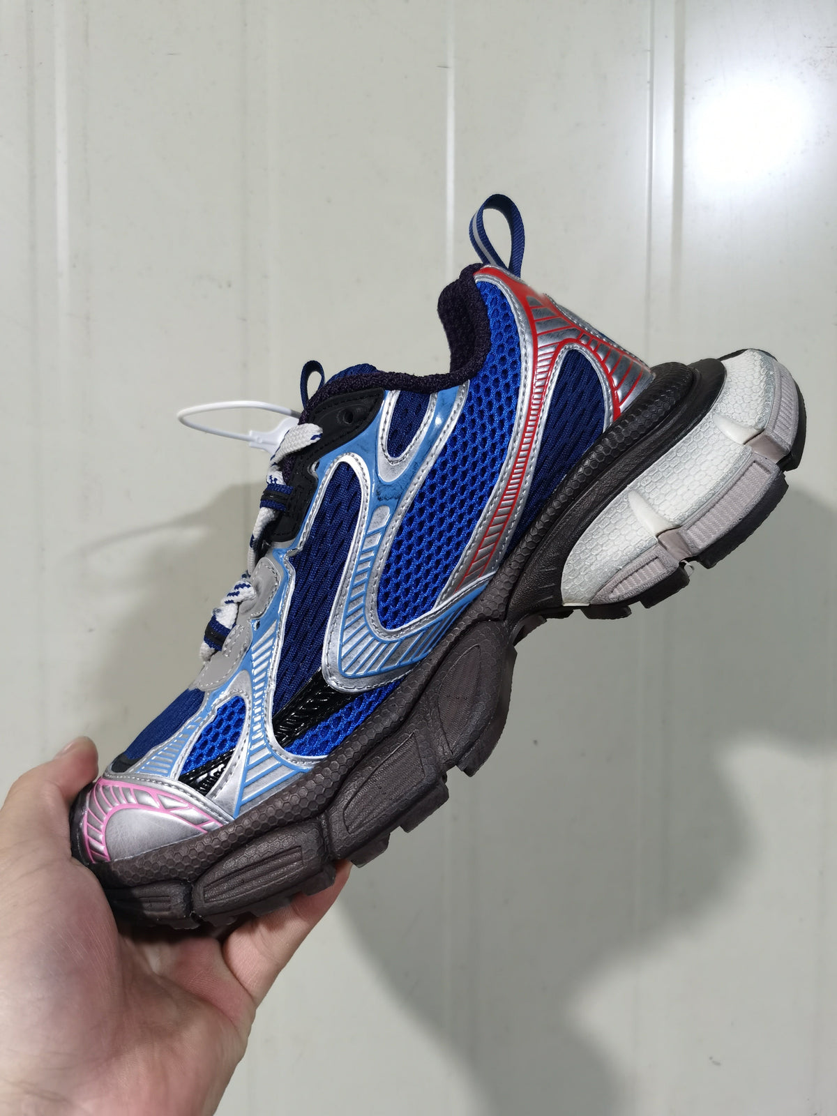 Reflective Blue and Silver Sneakers Royal Grey