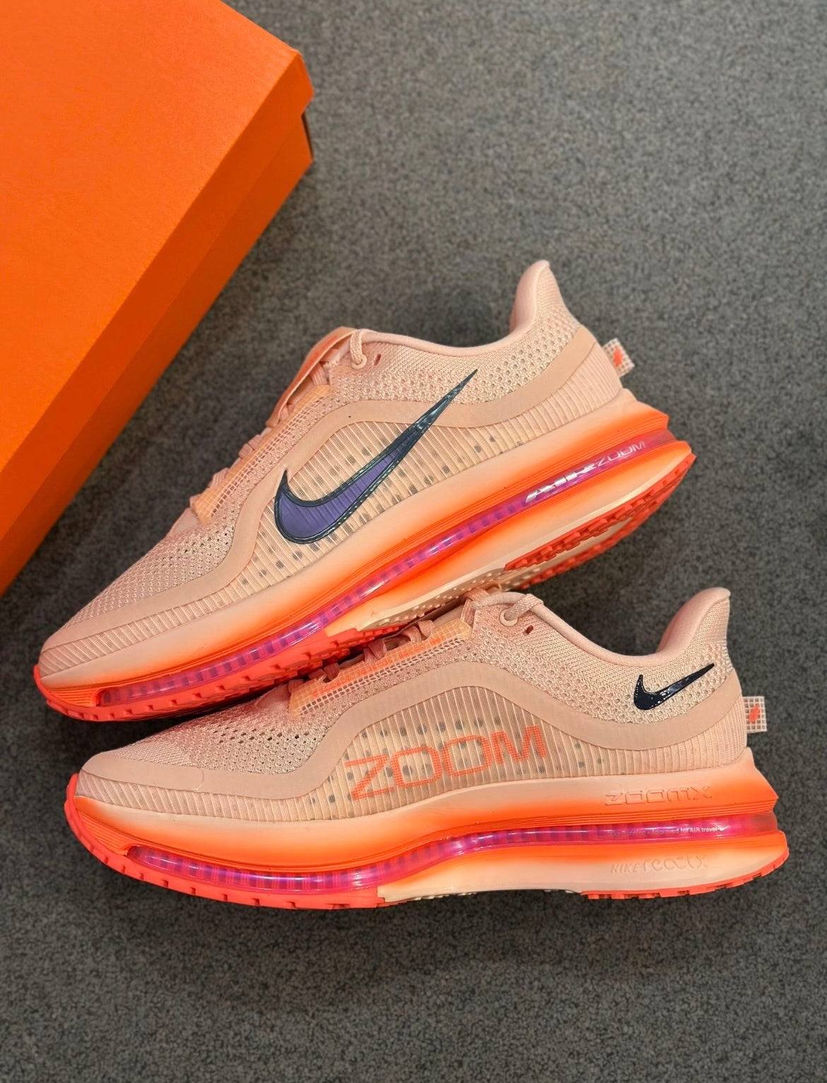 Nike Pegasus Premium Running Shoes, Peach and Orange, II6308-600