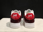 Bape Sta Low-Top Sneakers Burgundy and Orange