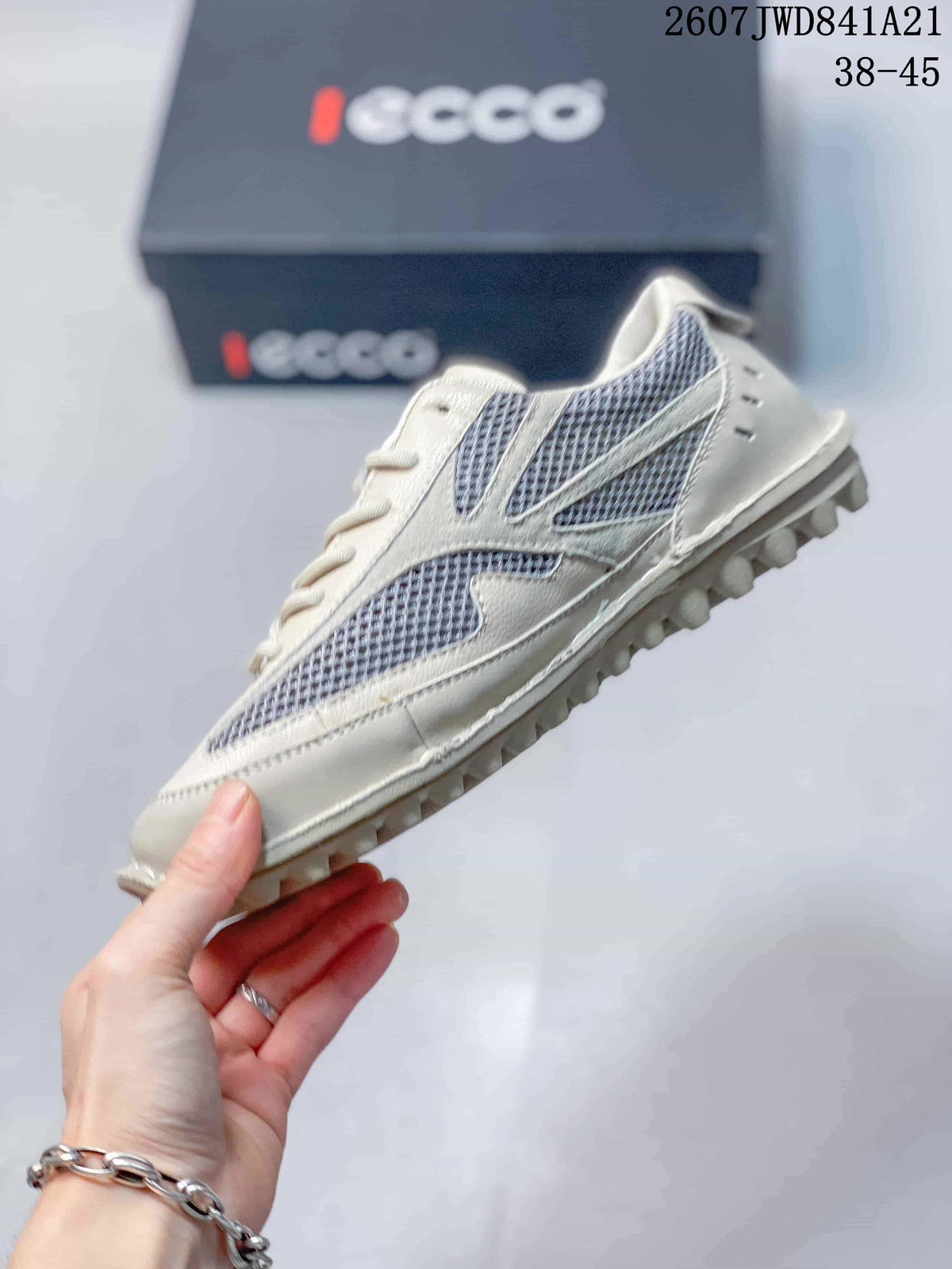 ECCO 2607JWD841A21 White and Gray Mesh Sneakers