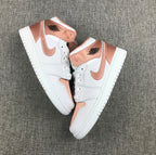 Jordan 1 Mid Rose Gold Silk Women's Sneakers 555112-190