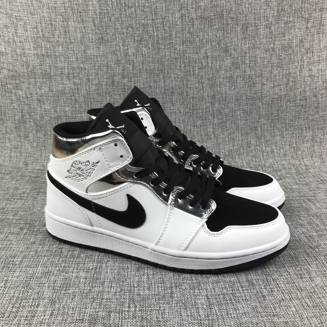 Air Jordan 1 Mid White and Black Sneakers