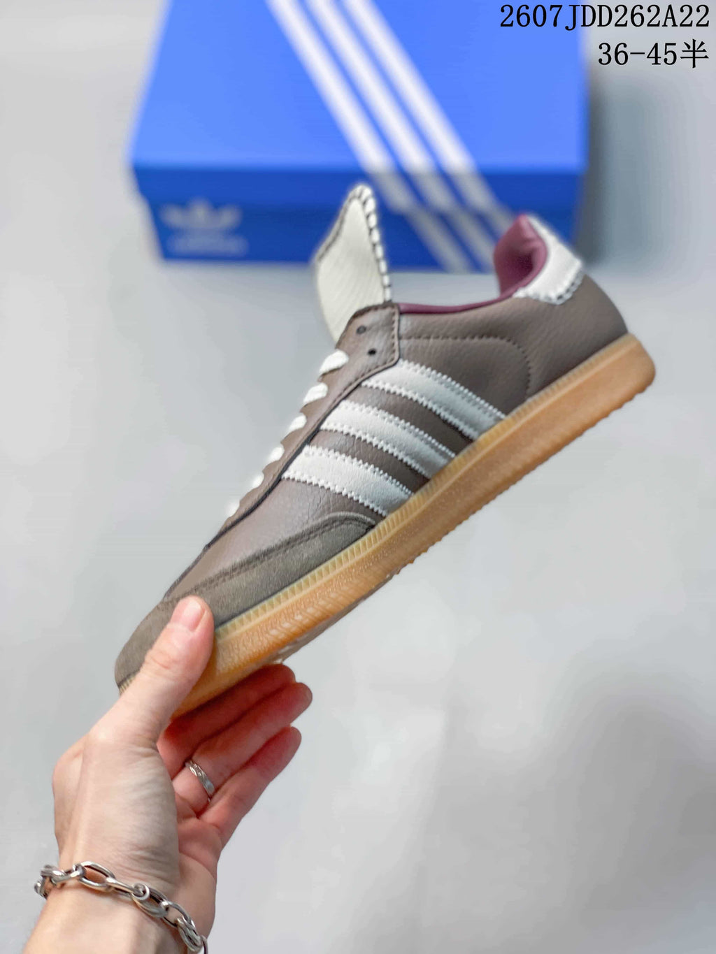 adidas Originals Samba Vegan OG Sneakers Gray White Gum