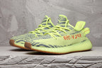 Yeezy Boost 350 V2 Sneakers in Lime Green and Brown