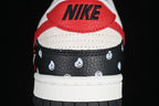 Nike SB Dunk Low Sneakers Black White Red Paisley