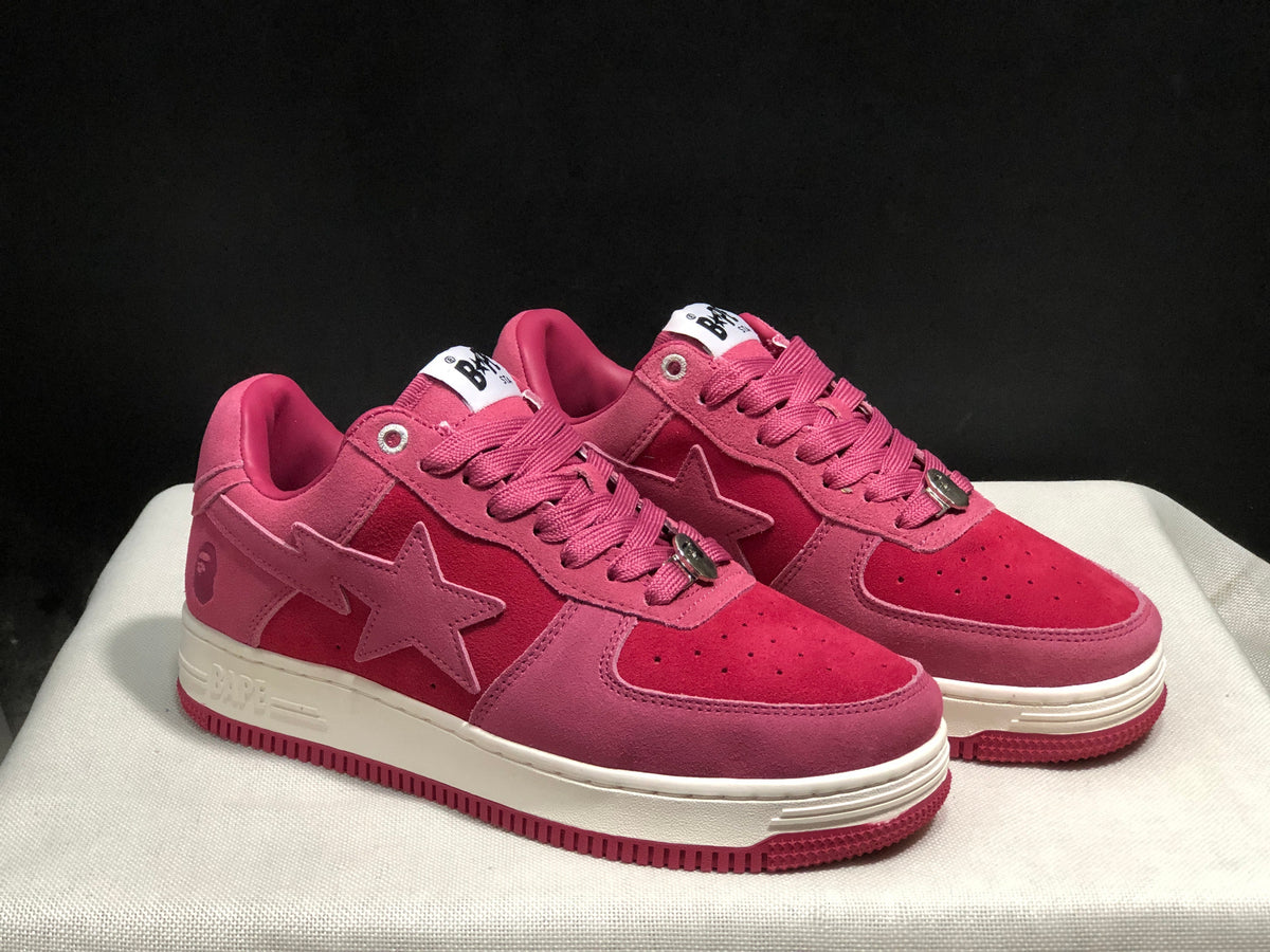 BAPE Bape Sta Low-Top Sneakers Pink and Cream