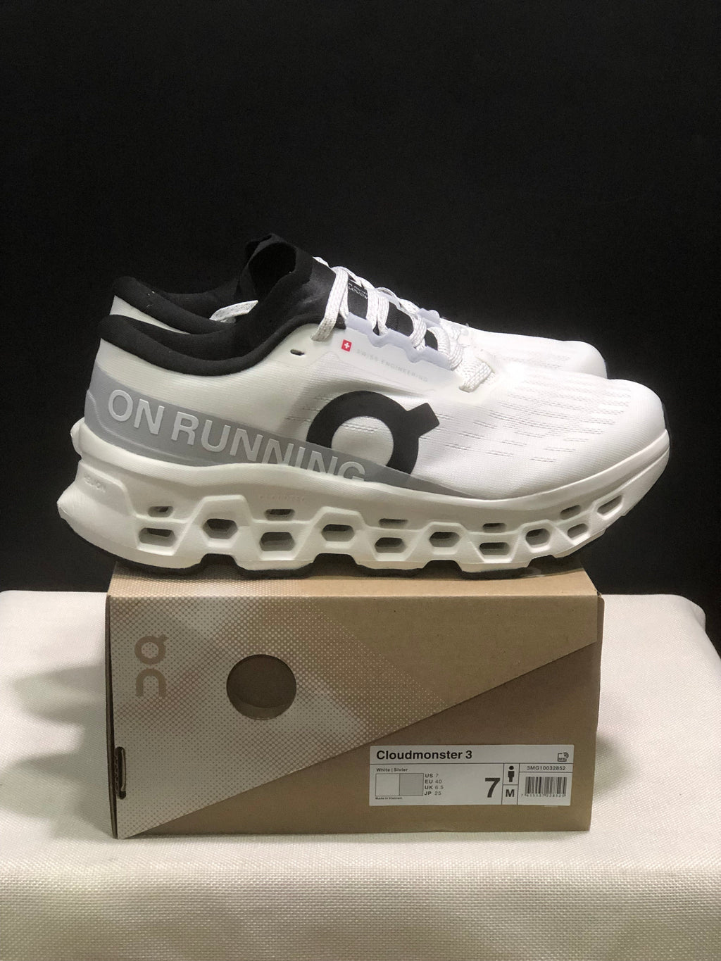 On Cloudmonster 3 Running Sneakers White Silver