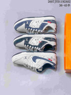 Nike SB Dunk Low LV Monogram Sneakers, White and Navy