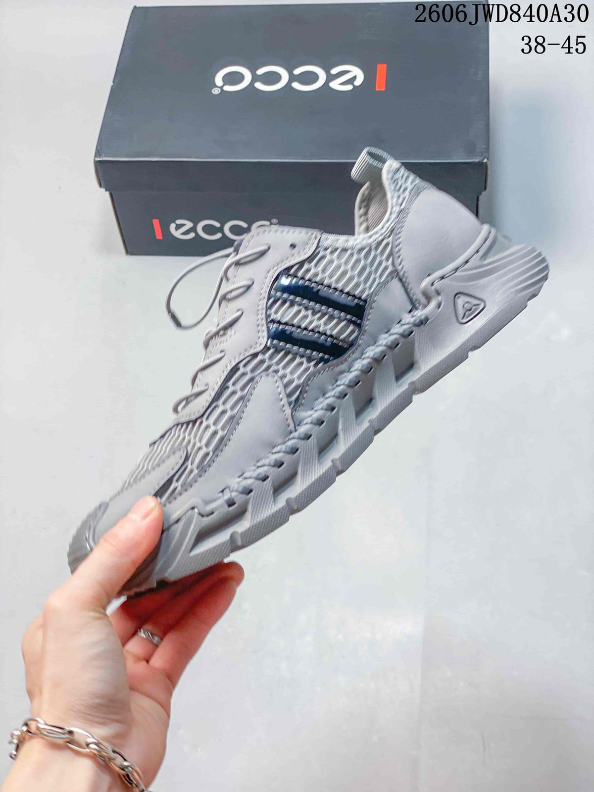 ECCO Baroque Series Gray Mesh Casual Sneakers
