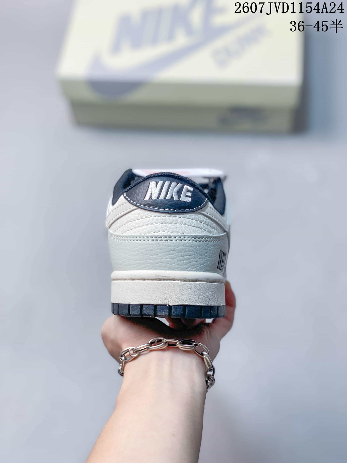 Nike SB Dunk Low Three-Swoosh Sneakers White Navy NK5639-323