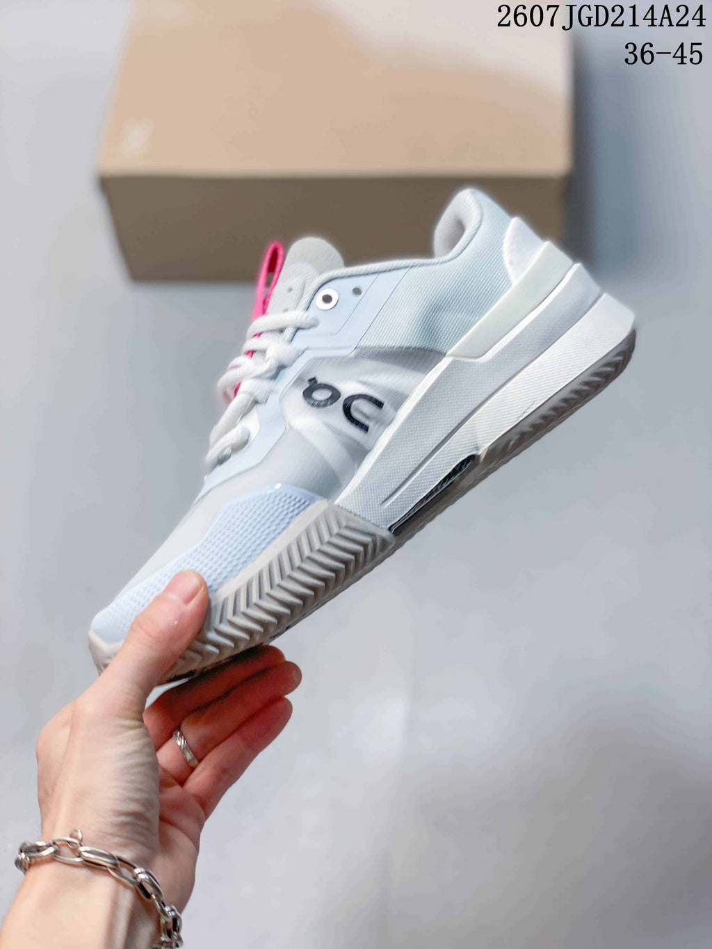 On THE ROGER Pro 2 Tennis Sneakers White Pink 2607TGD214A24