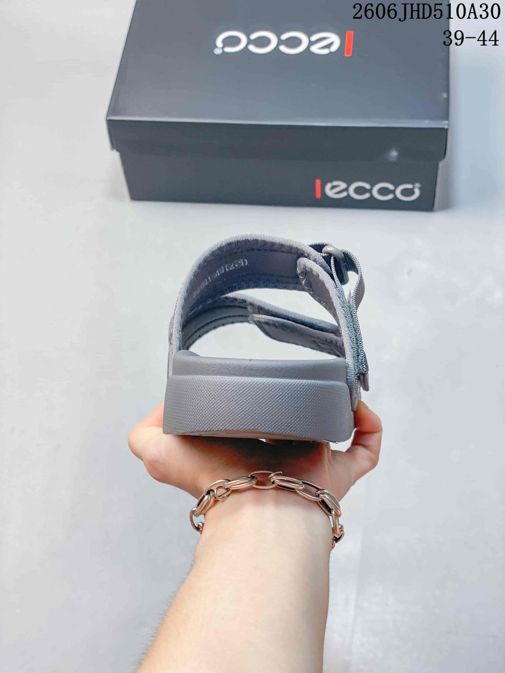 ECCO Grey Adjustable-Strap Sandals 06JHD510A30