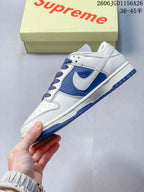 Nike Dunk Low White and Blue Sneakers