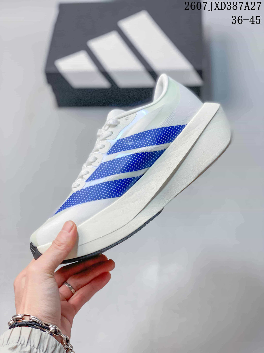 adidas Adizero Evo SL ATR Running Sneakers White Blue Black