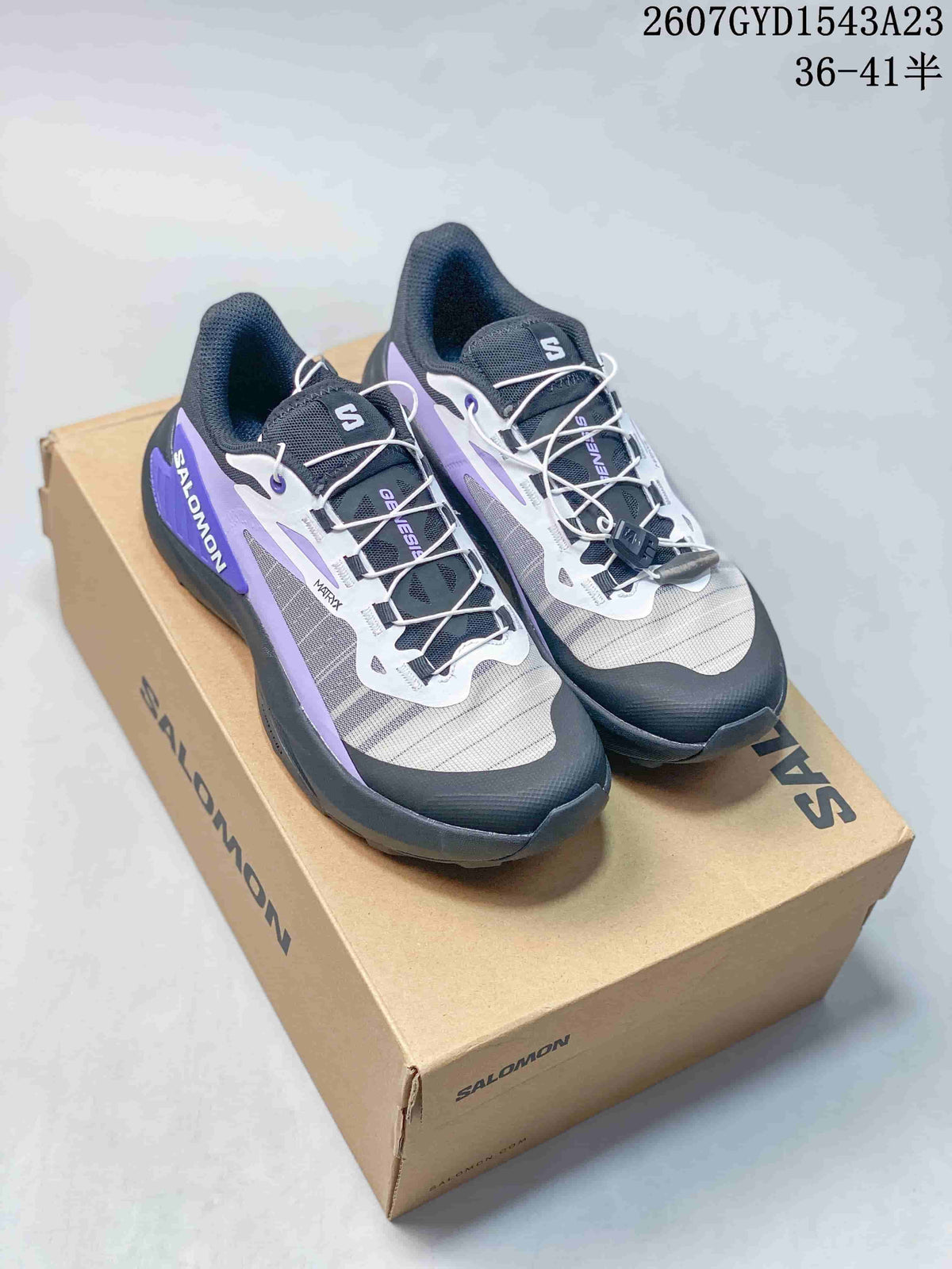 Salomon Genesis Trail Running Shoes Black Purple 722530OWE