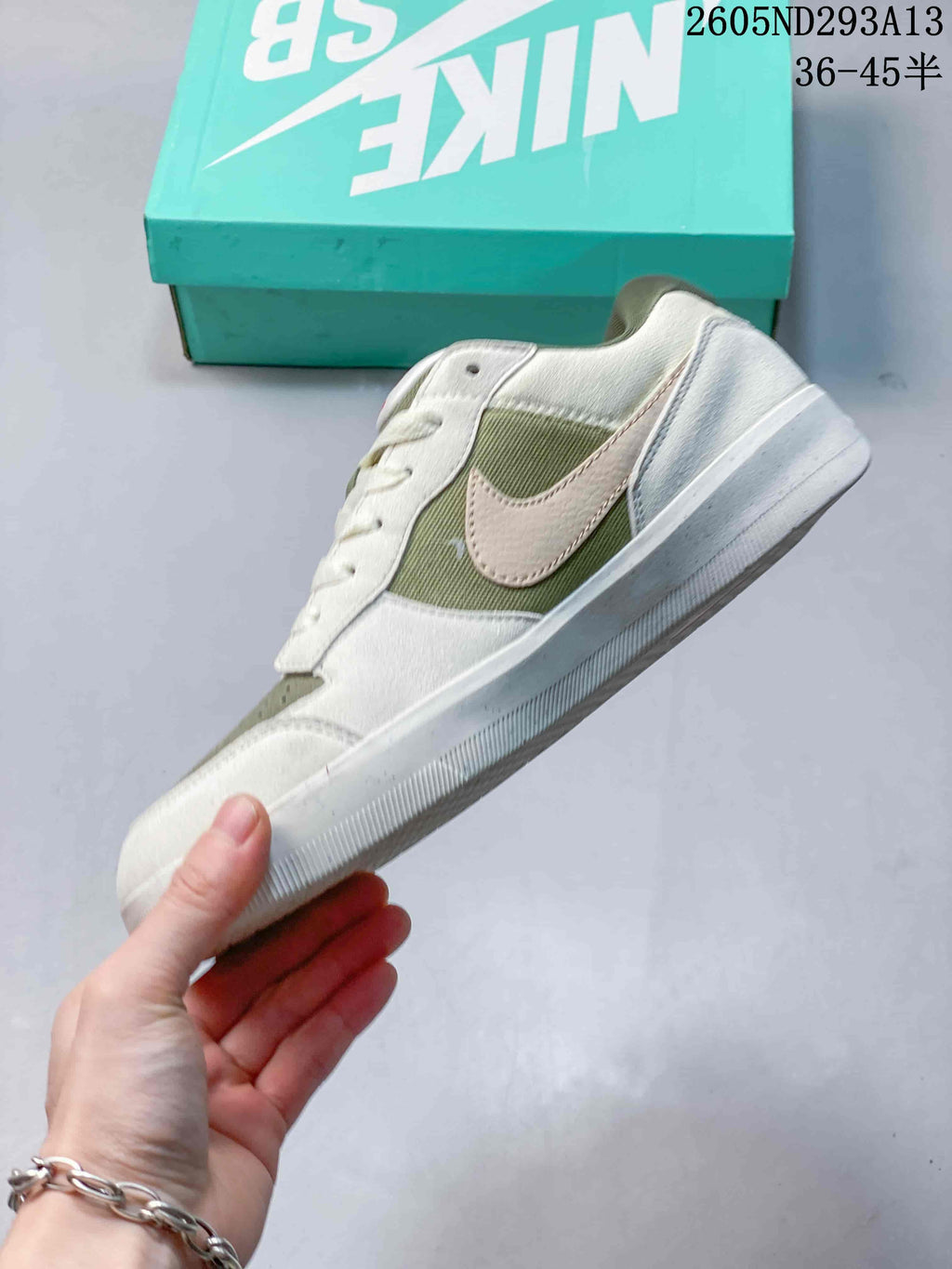 Nike SB Force 58 Low Sneakers White Green 2605ND293A13