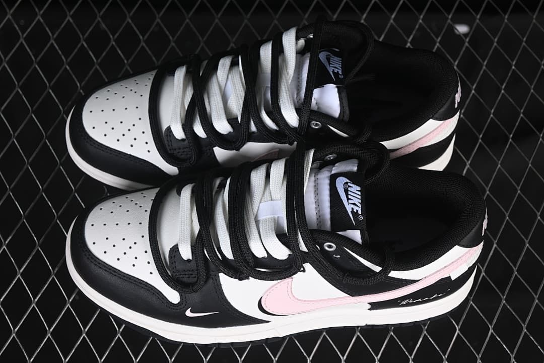 Nike Dunk Low Retro Black White Pink Sneakers