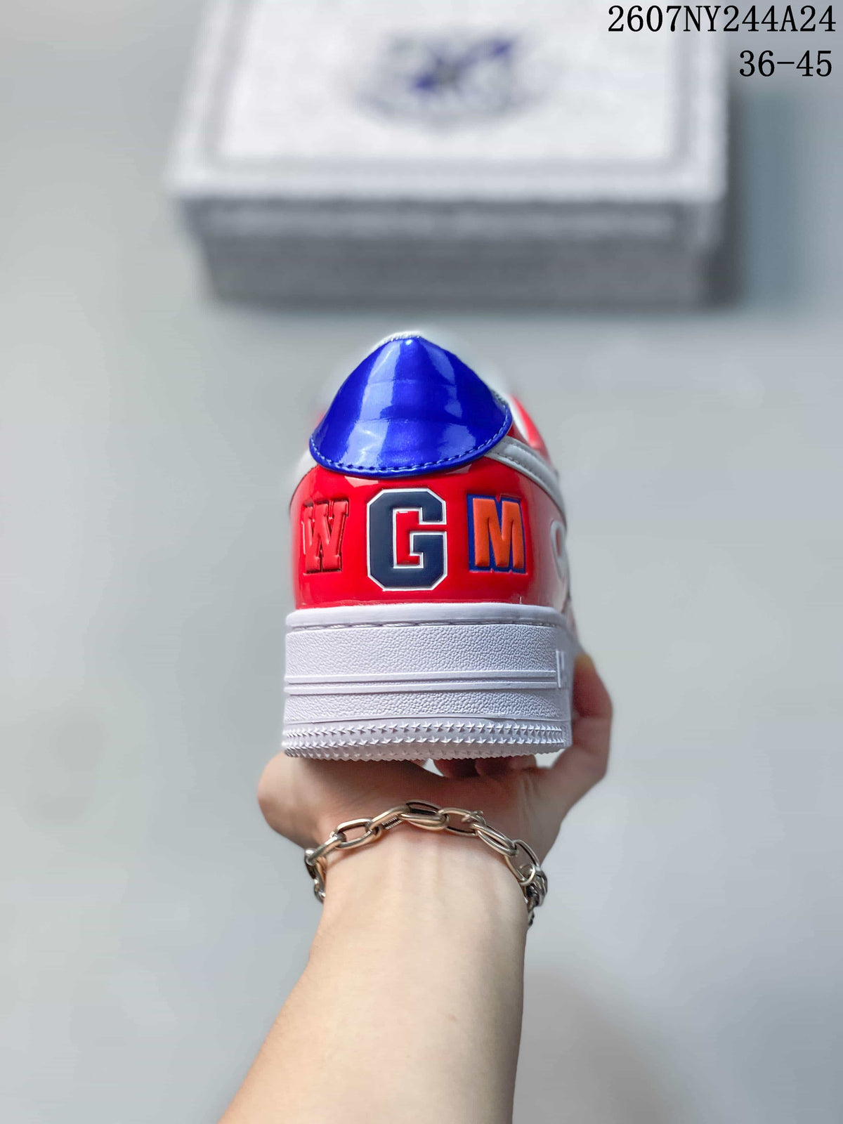BAPE x Nike Air Force 1 Low Sneakers Red Blue White