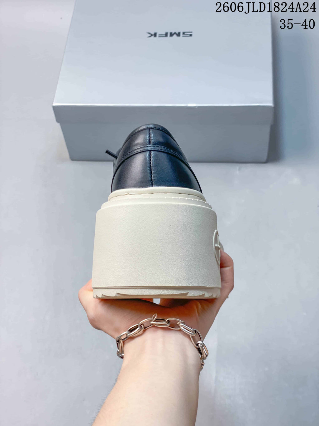 SMFK Future Ripple Platform Low-Top Sneakers, Black and Ivory