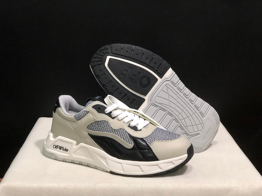 Off-White Low-Top Sneakers in Gray, Black and White
