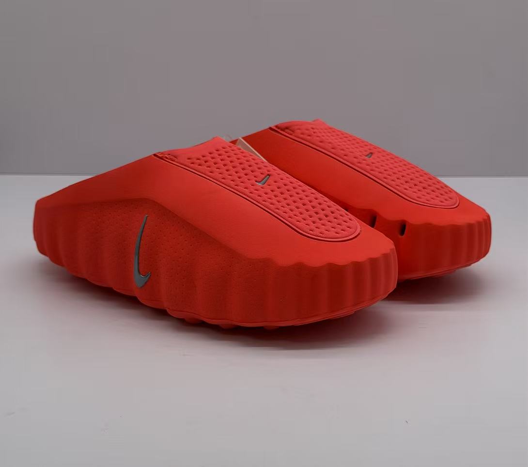 Nike Orange-Red Slides with Textured Sole