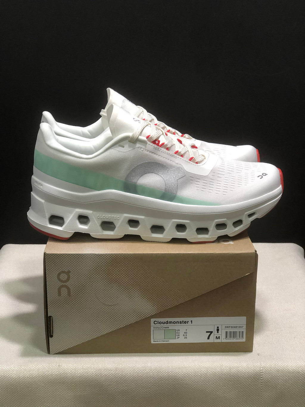 On Cloudmonster 1 Running Sneakers Ivory/Creek