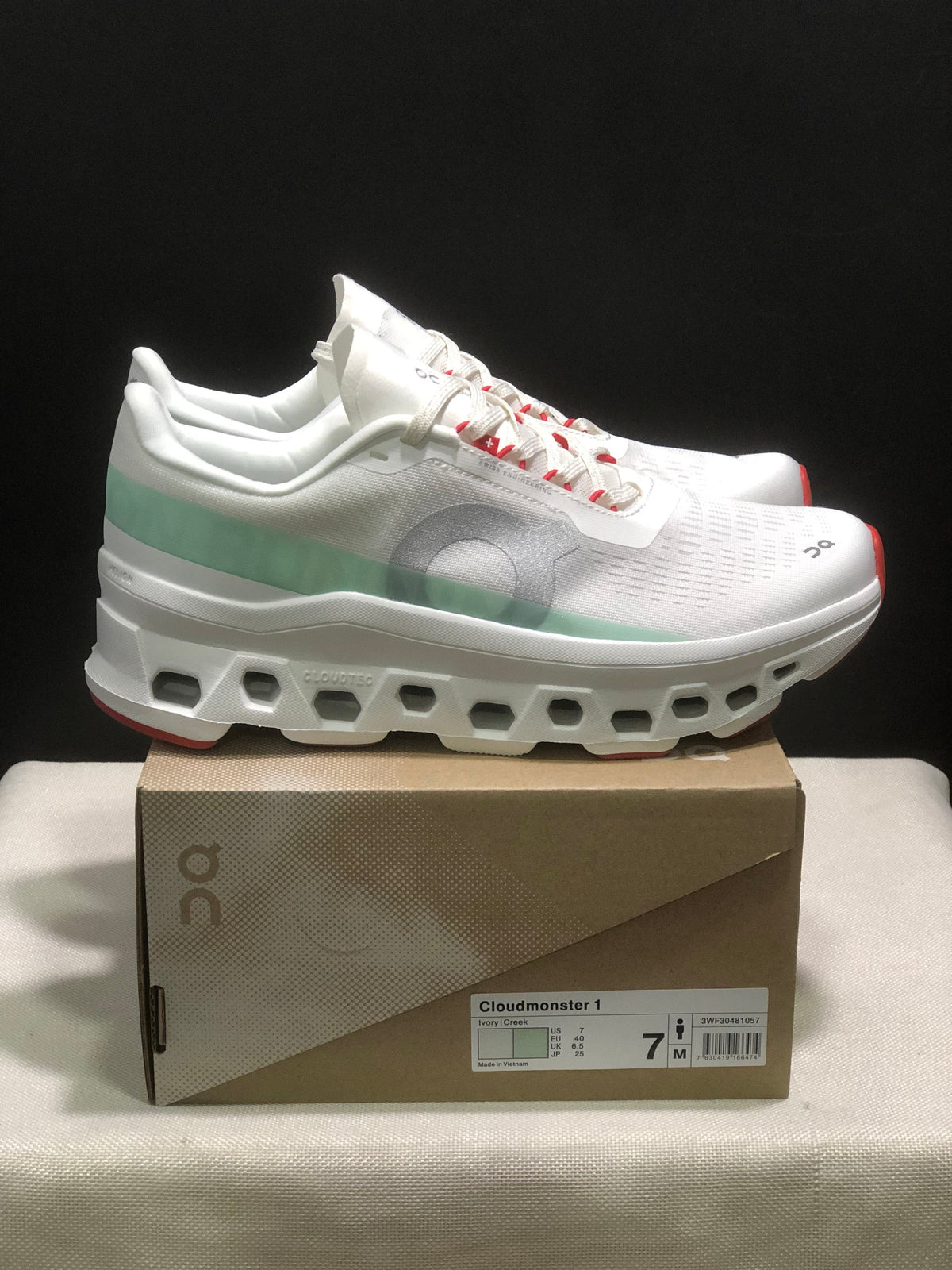 On Cloudmonster 1 Running Sneakers Ivory/Creek