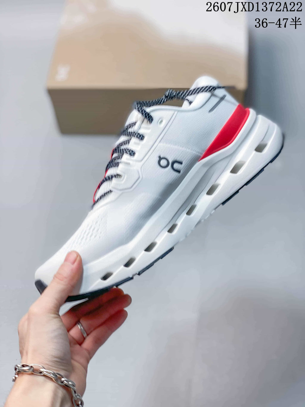 On Cloudrunner 3 White Red Black Sneakers JXD1372A22