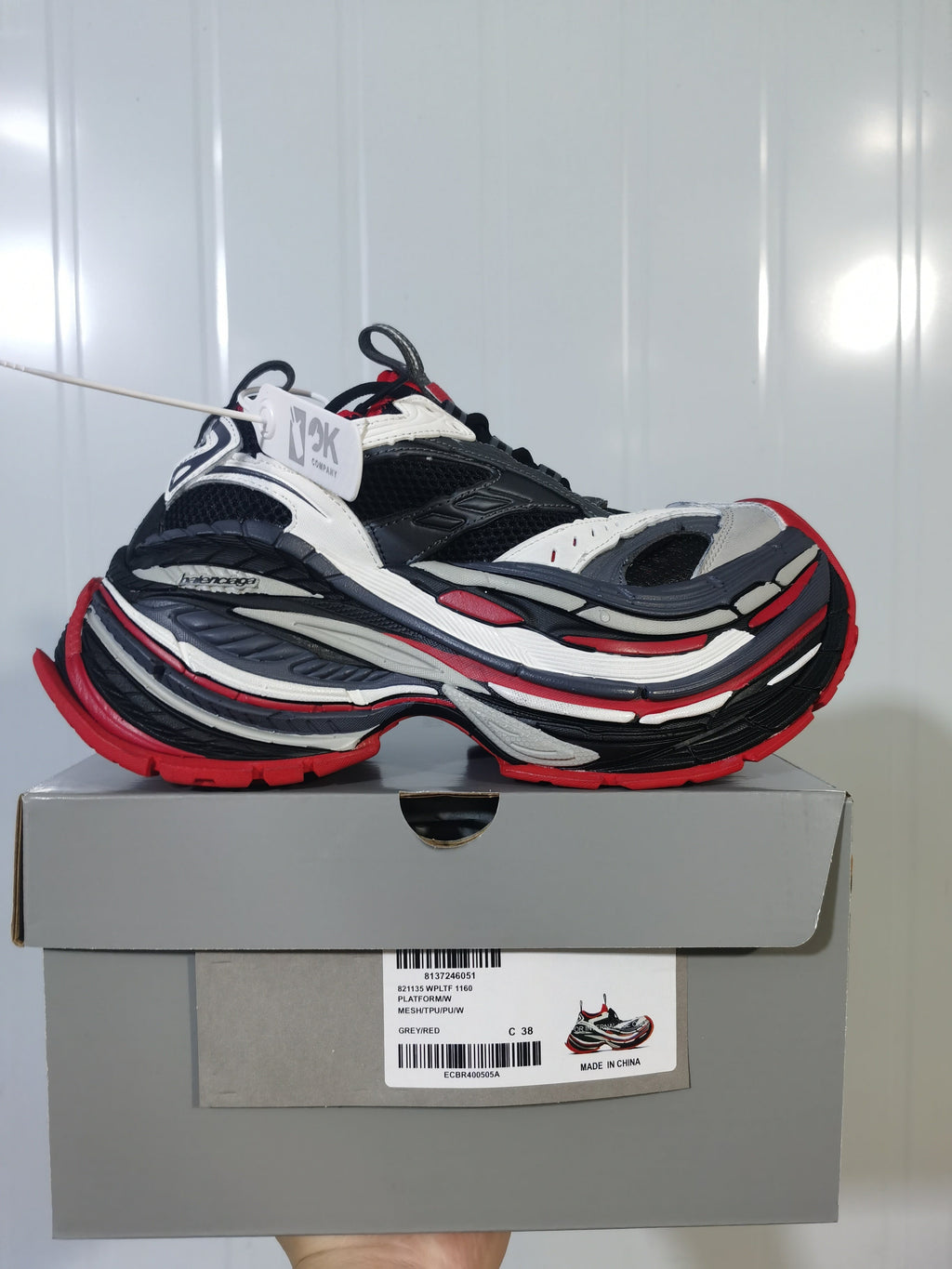 New Balance 1160 Platform Sneakers Grey Red