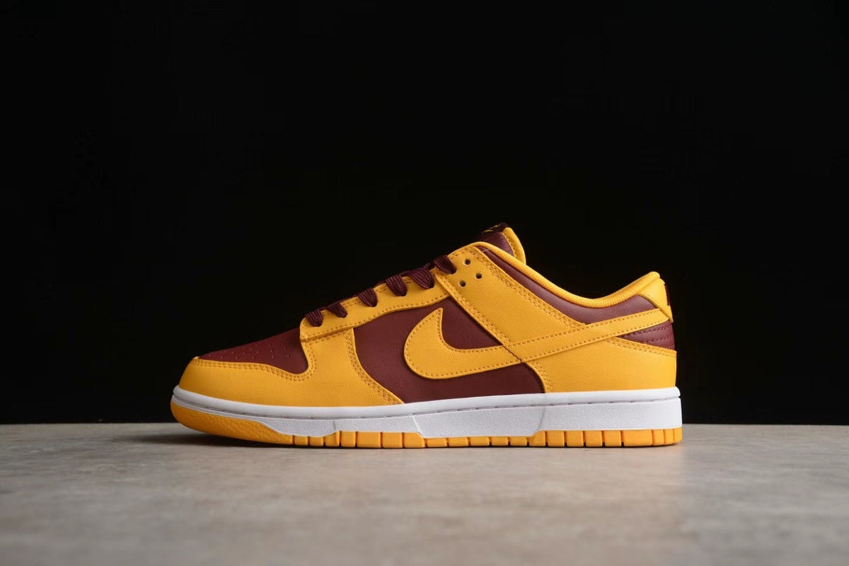 Nike SB Dunk Low Yellow Burgundy Sneakers