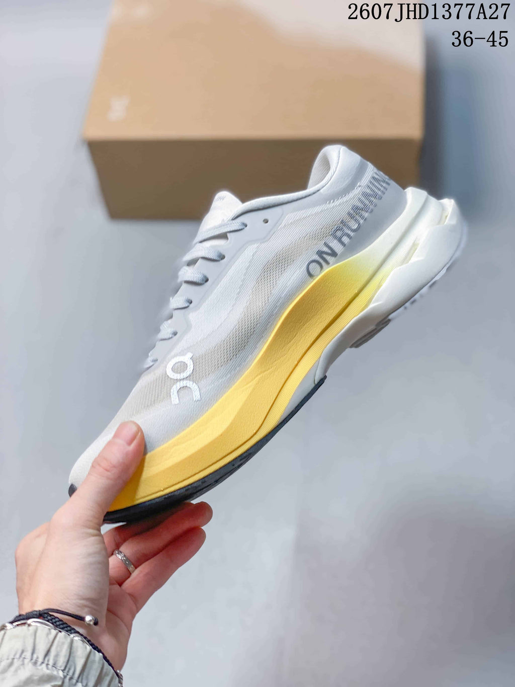 On Cloudmonster 3 Hyper White Yellow Sneakers JHD1377A27