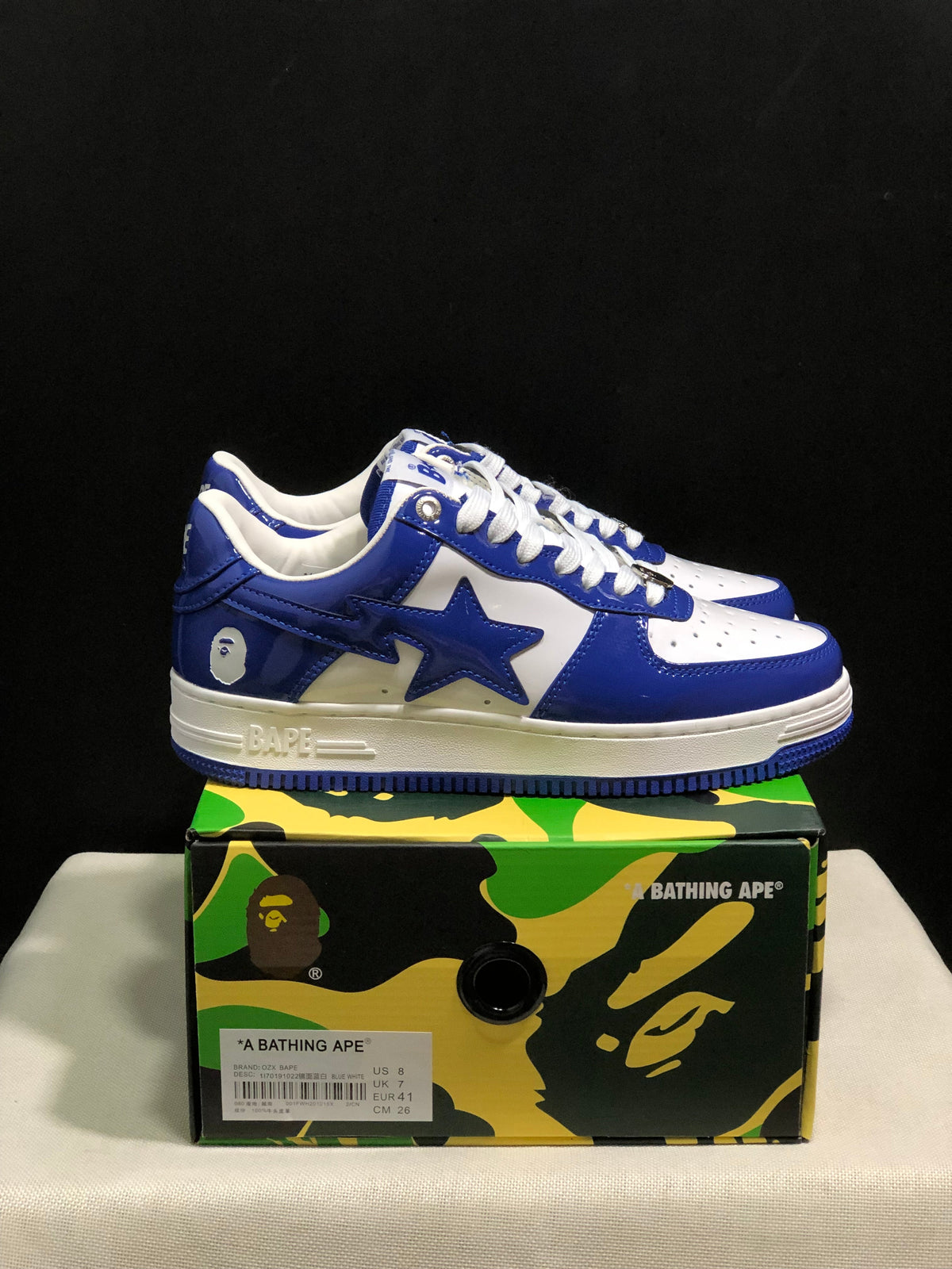Bape Sta Low-Top Sneakers Blue and White