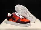 Bape Sta Low-Top Sneakers Burgundy and Orange