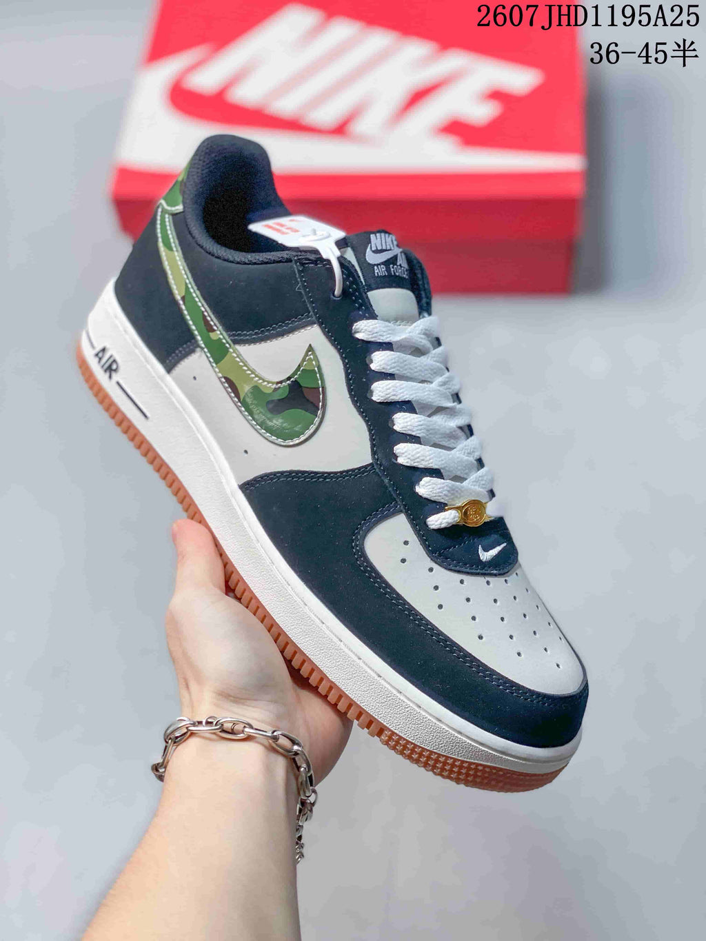 Nike Air Force 1 '07 Low Sneakers Navy White Camo