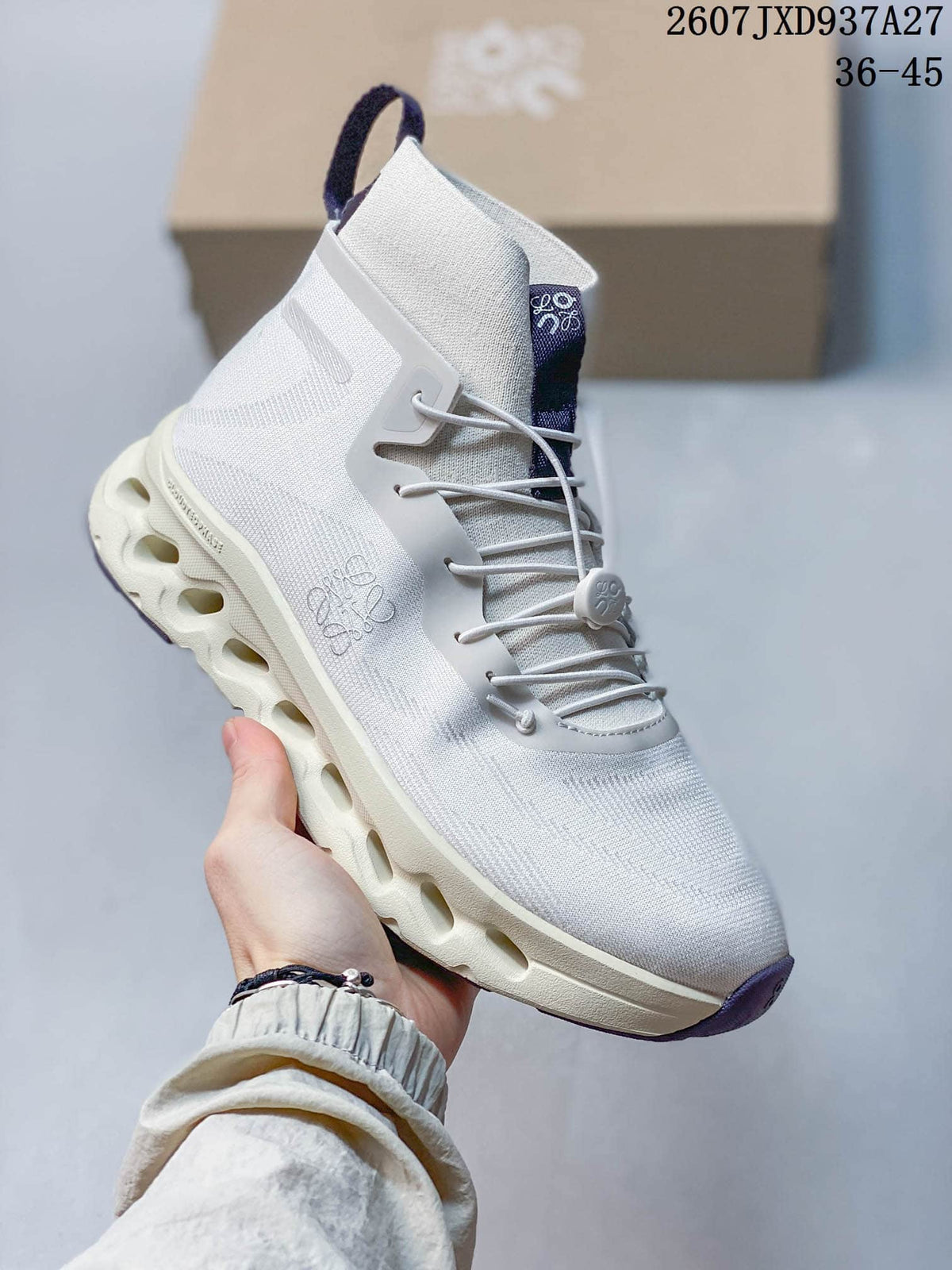 Loewe x On Cloudtilt High-Top Sneakers White Purple 712370URY