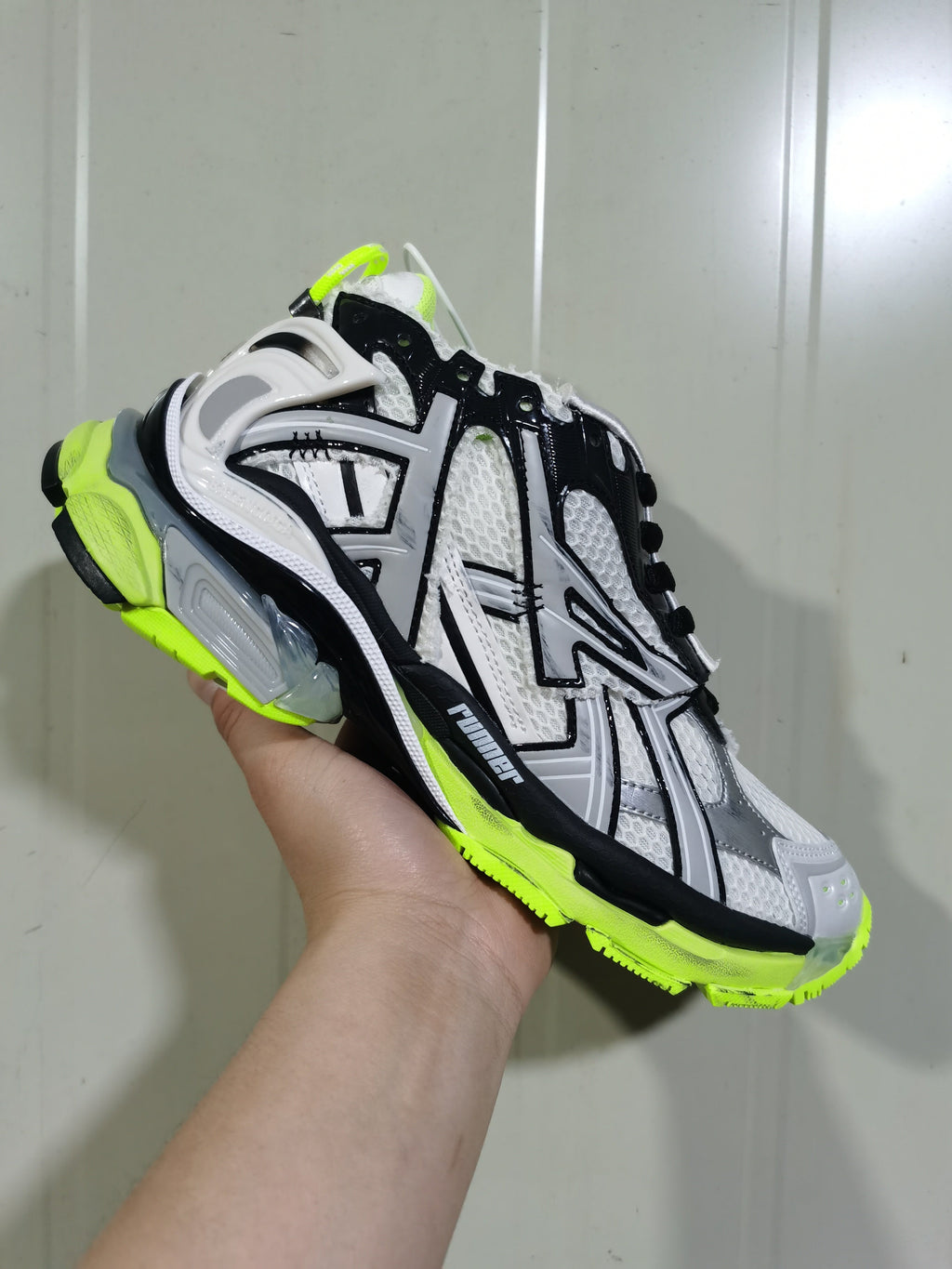Balenciaga Runner Sneakers White Black Neon Yellow 1093
