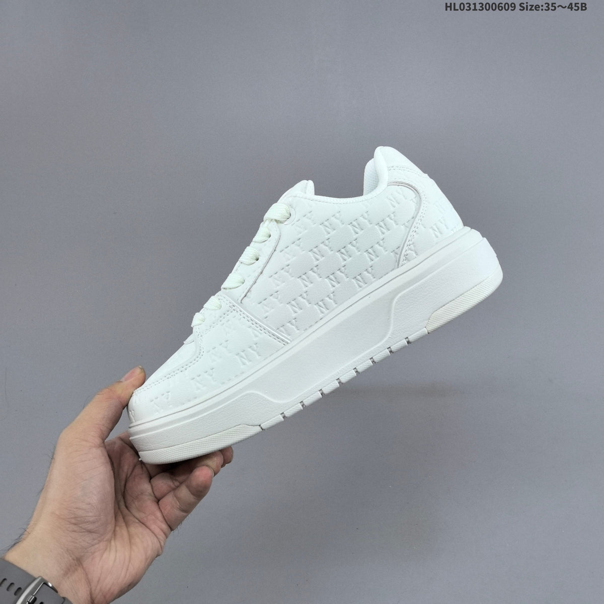MLB NY Low-Top Platform Sneakers in White