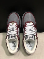 BAPE STA Low-Top Sneakers Burgundy White Gray