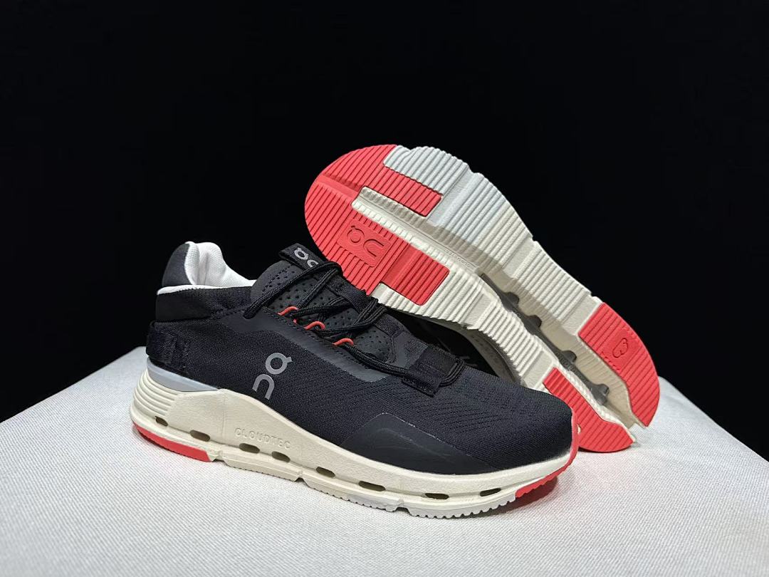 On Cloudnova 2 Sneakers Black and Red