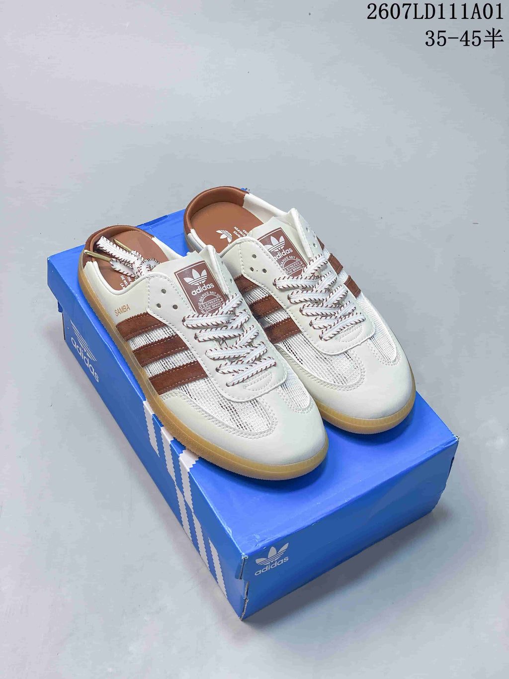 adidas Samba OG Mule Sneakers White Brown KH7719