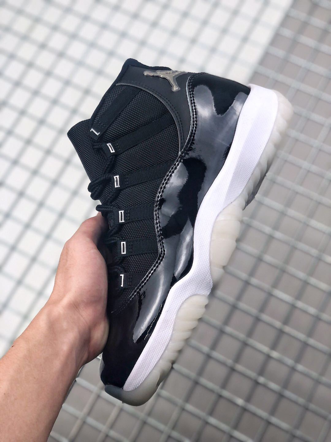 Jordan Air Jordan 11 Silver Eyelets Black White Sneakers
