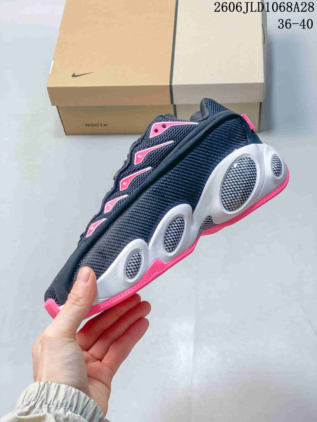 Nike NOCTA Glide Black White Pink Sneakers