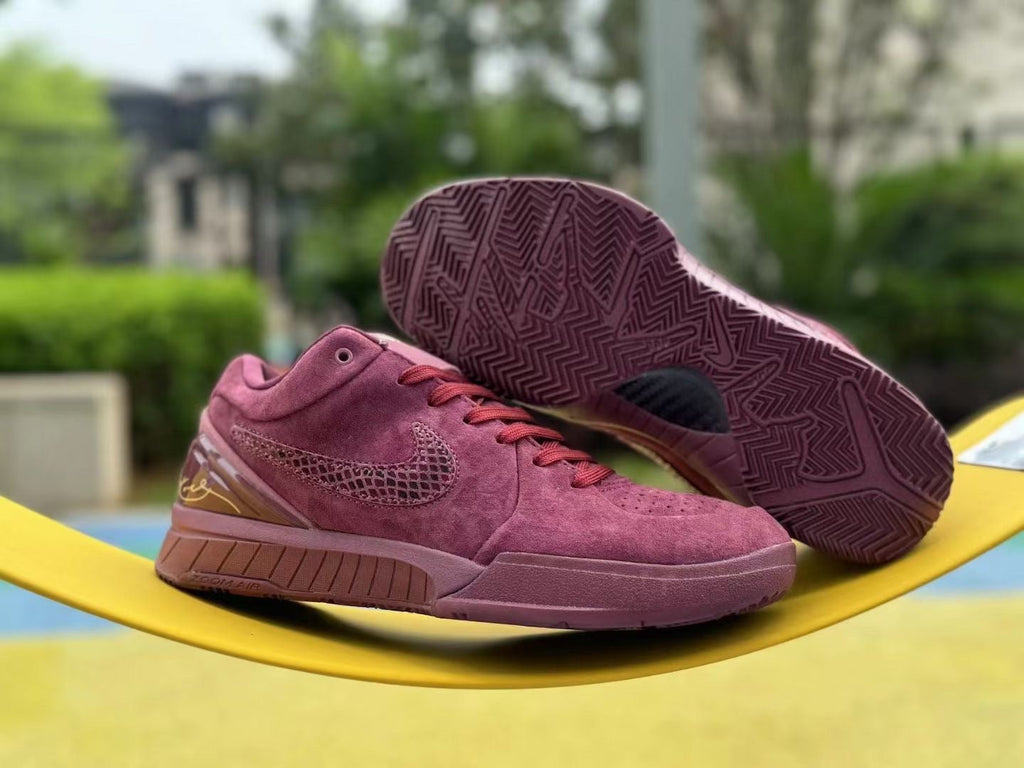 Nike Kobe 4 Low-Top Sneakers Burgundy Snake Print