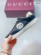 Gucci G75 Low-Top Sneakers in Navy and White