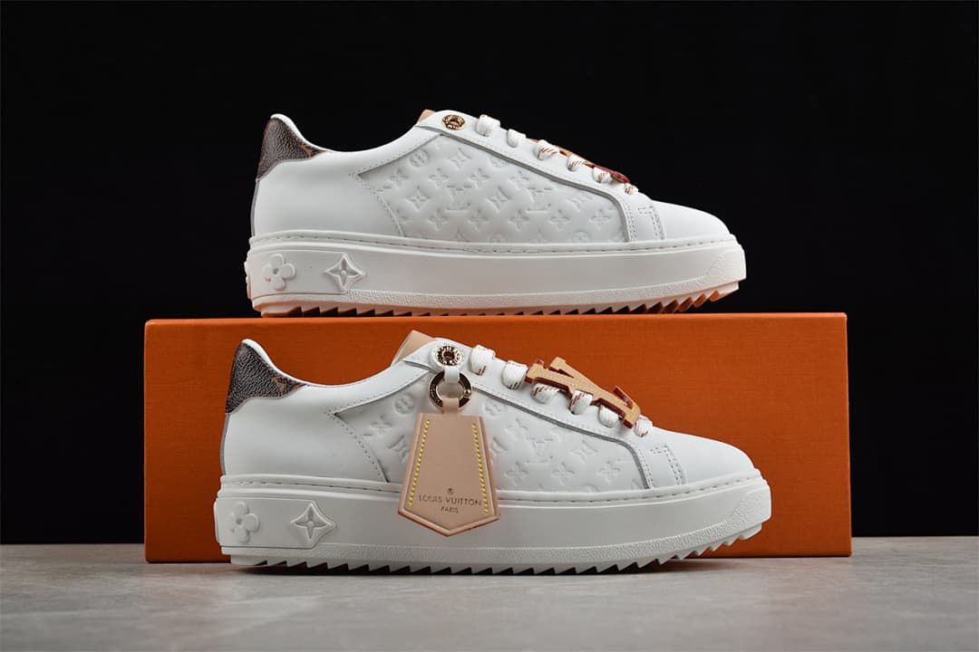 Louis Vuitton Time Out Low White Platform Sneakers