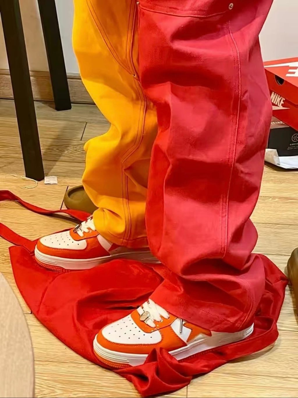 A Bathing Ape BAPE STA Low Sneakers White Orange
