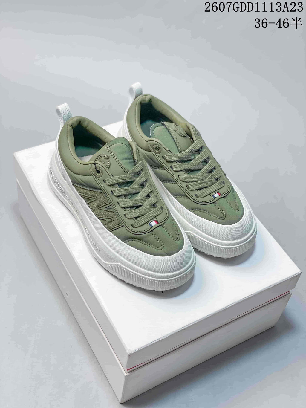 Moncler Pacey Low-Top Sneakers Pink and Green 2607GDD1113A23